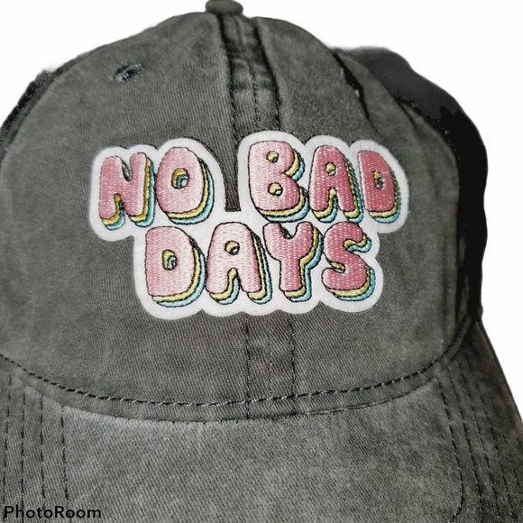 NEW Time and Tru Black "No Bad Days" Adjustable Cap - Picture 2 of 4